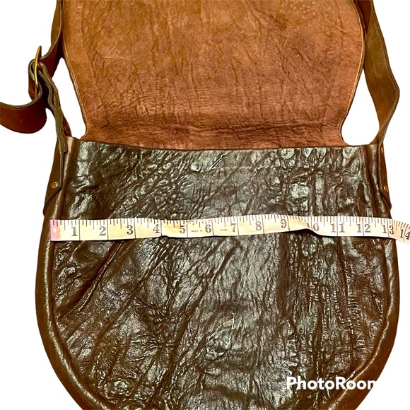 Calleen Cordero Flower Studded Brown Leather messenger bag with Adjustable Strap - Picture 11 of 12